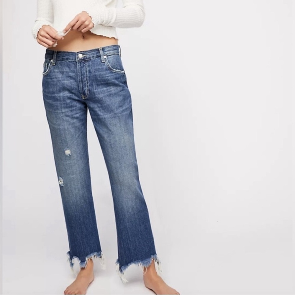 Free People We The Free Frayed Ankle Denim Jeans